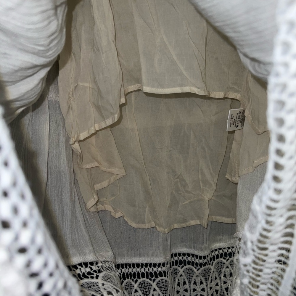 Lulumari Ivory Tube Maxi Dress with Lace Inserts and Detail (M) - Picture 8 of 10